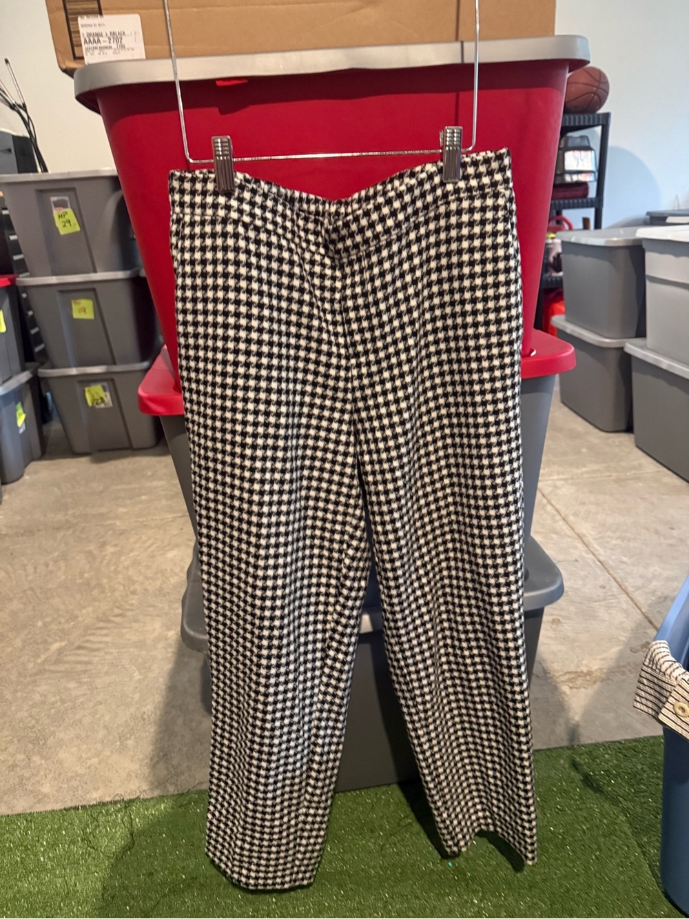 Black & White Houndstooth Straight Leg Pants 93 - Picture 2 of 3